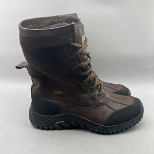 UGG Adirondack II Waterproof Boots Women Size 8 Brown Shearling Vibram Shoes